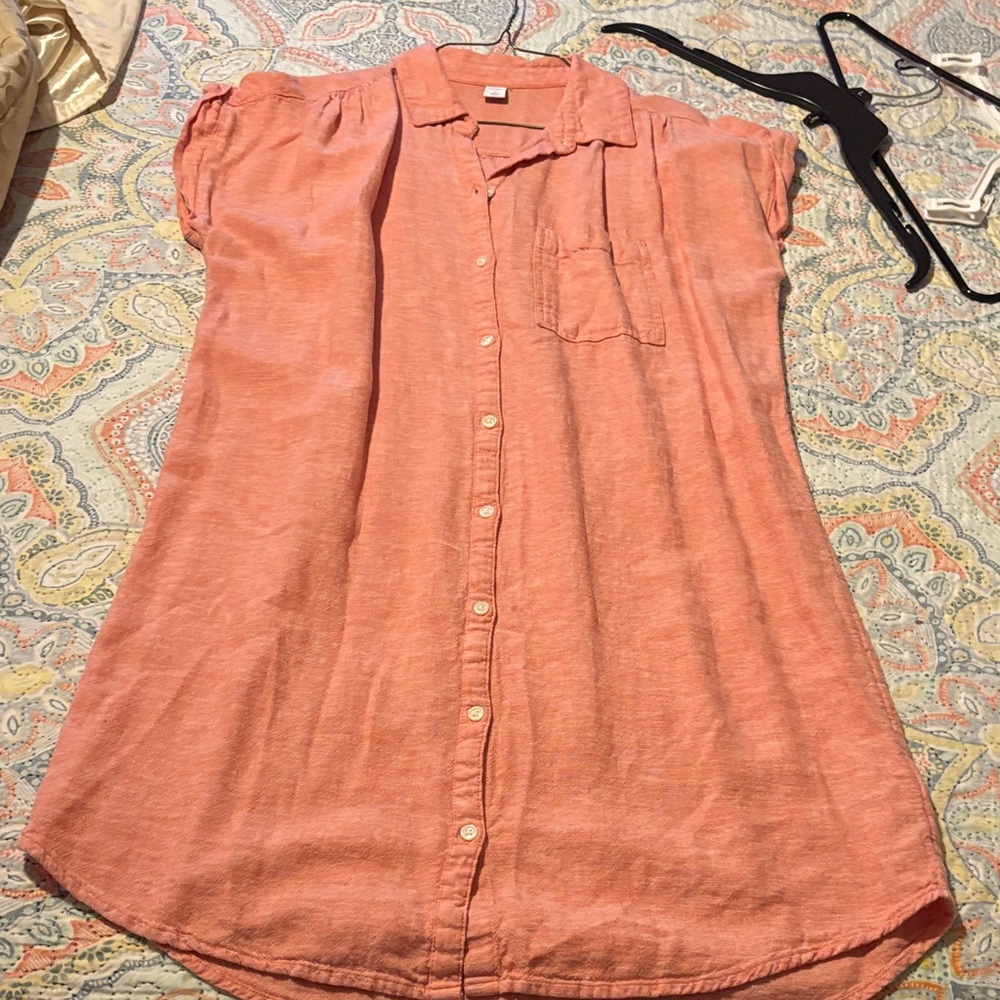 Old Navy Women's Peach Button-Down Dress